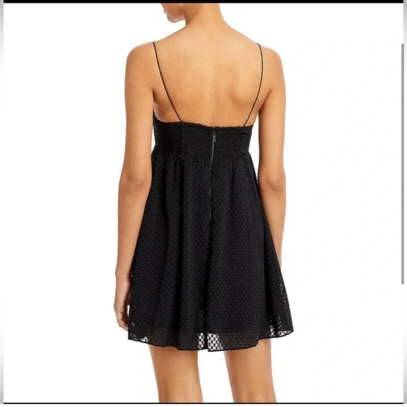 Alice + Olivia black Melvina babydoll dress mini bow front cut out size 4 - Picture 2 of 6